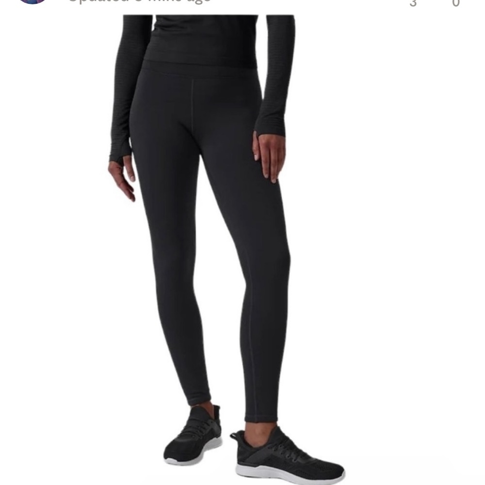 Athleta DARK GRAY Fleece Lined Leggings Womens Size Small